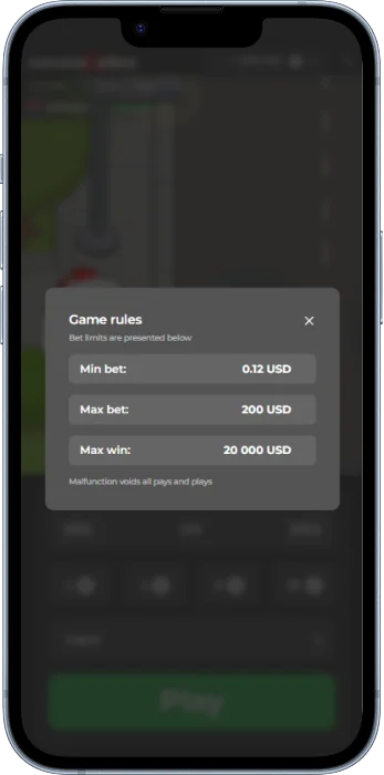 Règles du jeu accessibles via le menu de l'application Chicken Road 2