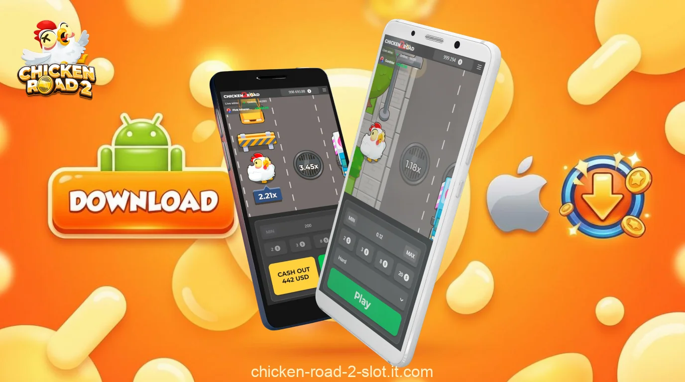 Chicken Road 2 est accessible sur les téléphones mobiles Android et iOS via l'application ou un navigateur